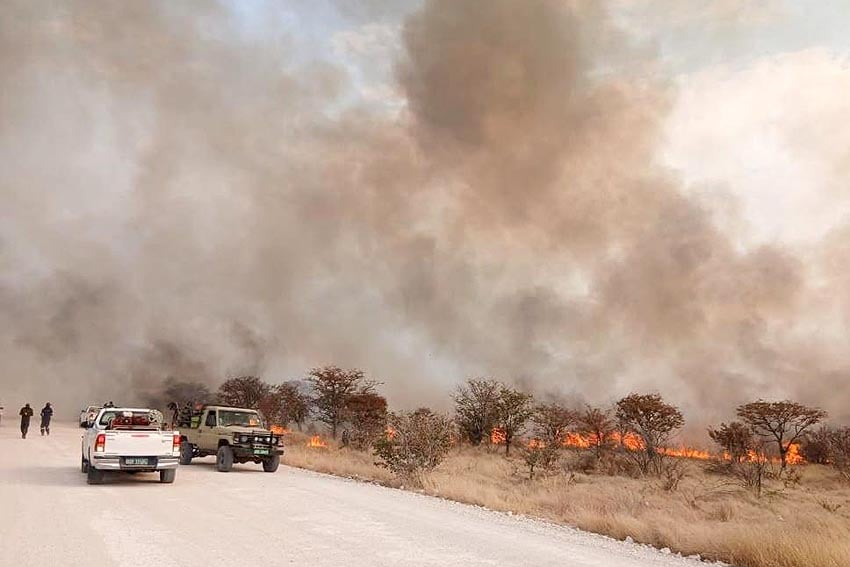 Großeinsatz im Kampf gegen Buschbrände im Etosha Nationalpark im Norden Namibias Foto Ministerium für Umwelt Forstwesen und Tourismus MEFT
