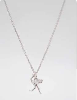 Silver ostrich necklace