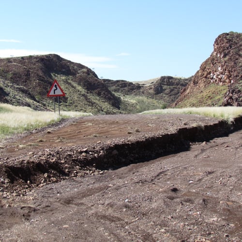 washed-out gravel road, Namibia