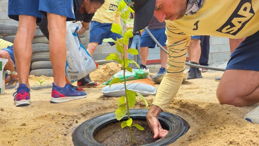 Tree planting at Promiseland in Walvis Bay.