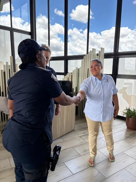 Gondwana Collection Namibia collaborating with tourism protection officers to enhance visitor safety in Windhoek.