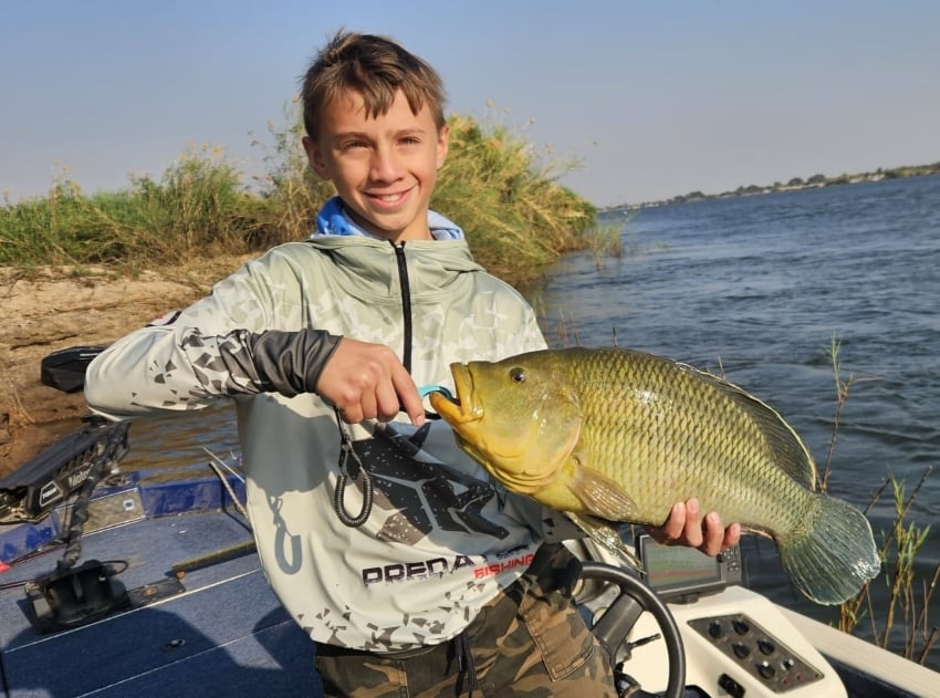 Twelve-year-old Alexander competing in his first Zambezi Classic 2026 and winning the biggest fish prize