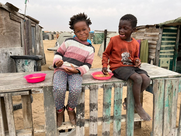 Children eating a meal