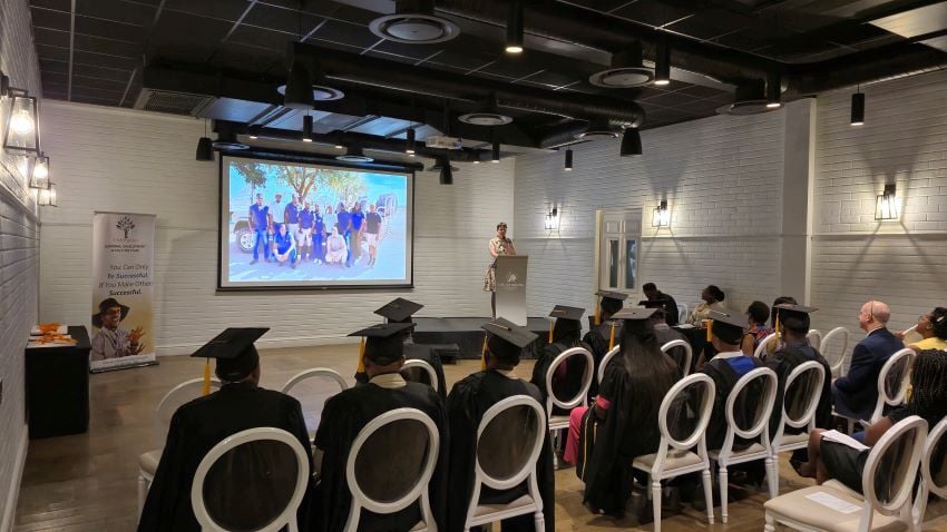 Silke Ahrens addressing graduating cohort.