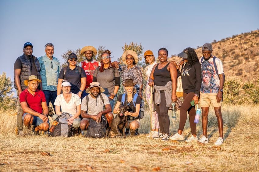 Participants of the leadership academy on a hike.