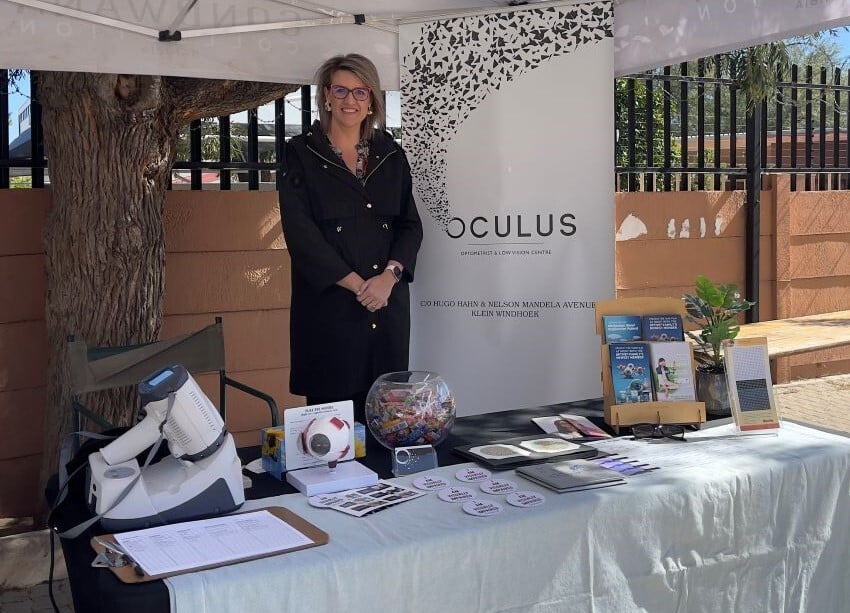 Representative from Oculus during Gondwana Wellness Day in Windhoek. 