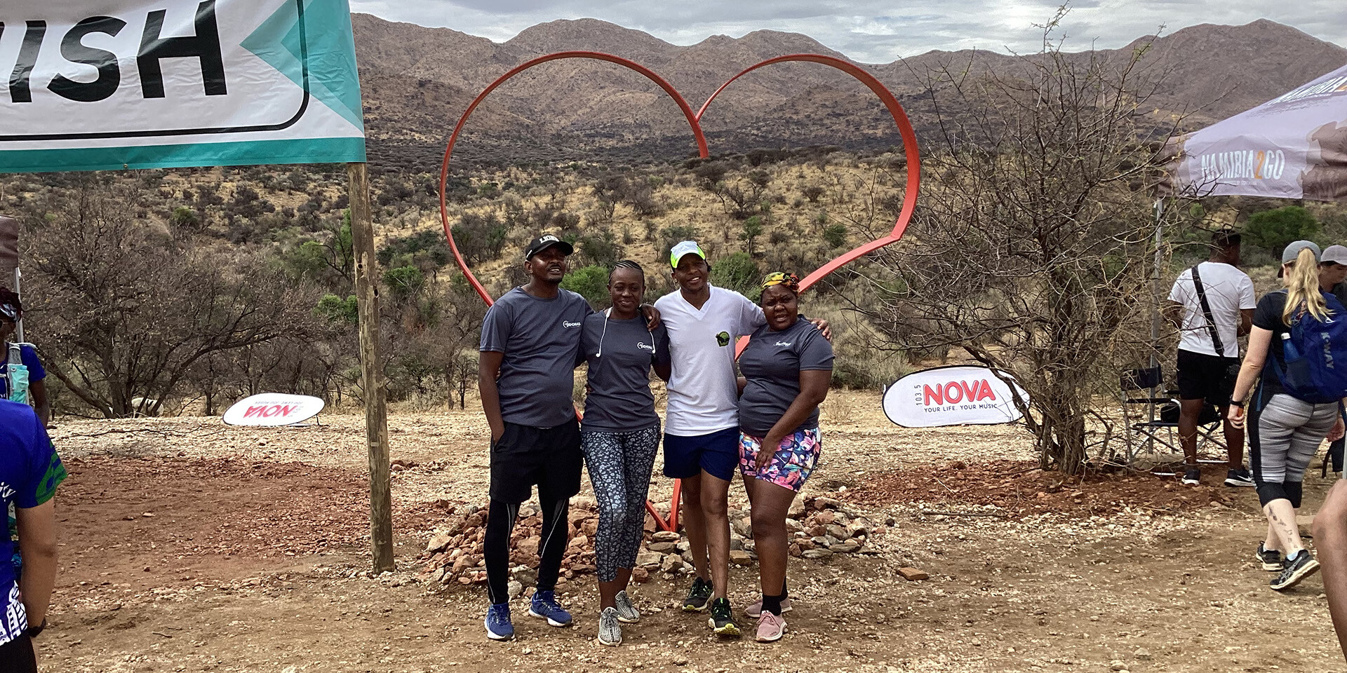 Runnning companions at Mooraker Ridge Trail Run, Namibia