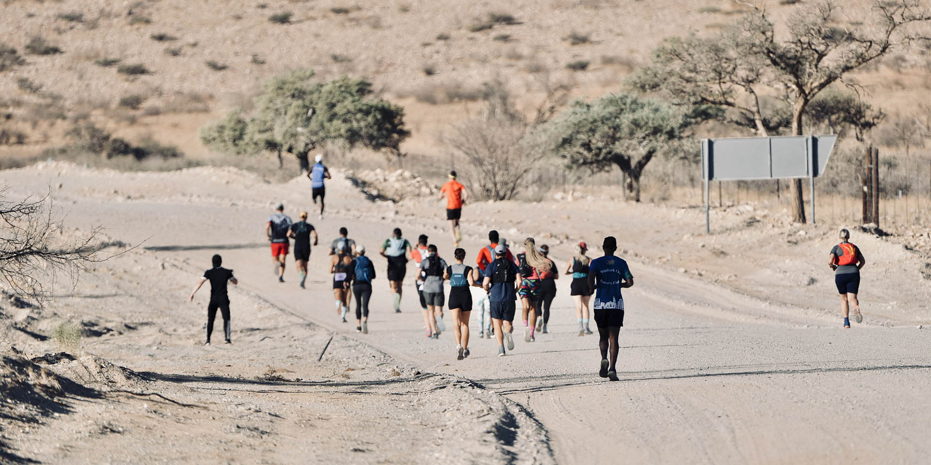 Trail runners in Namibia