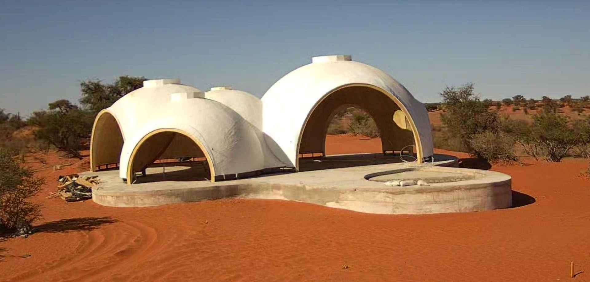 Reverie Kalahari Pod, construction progress, Namibia