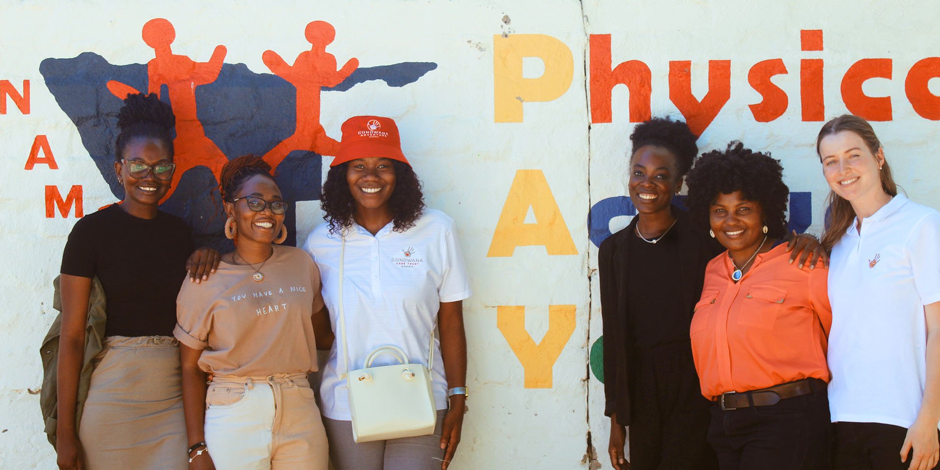 Young Namibian women in front of P.A.Y centre