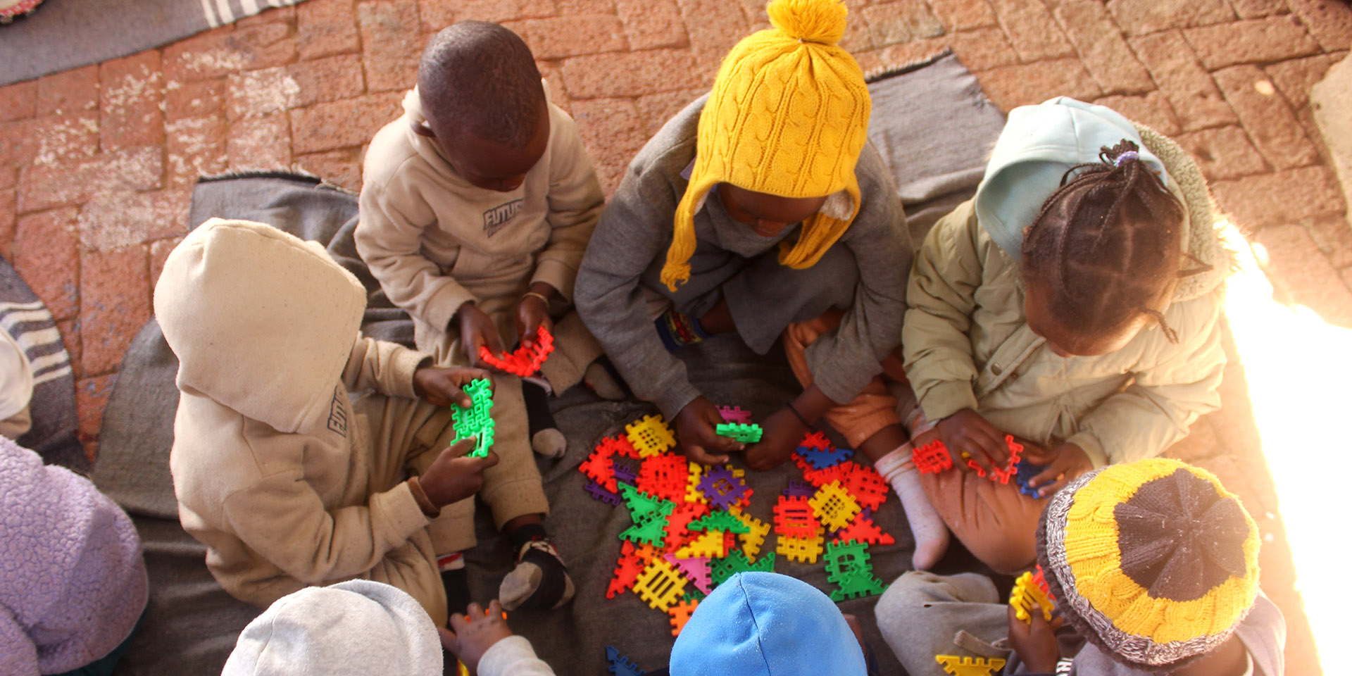 Namibian children with toys