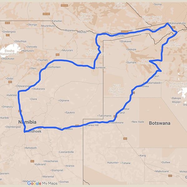Chapter 4: The Okavango Passage route map