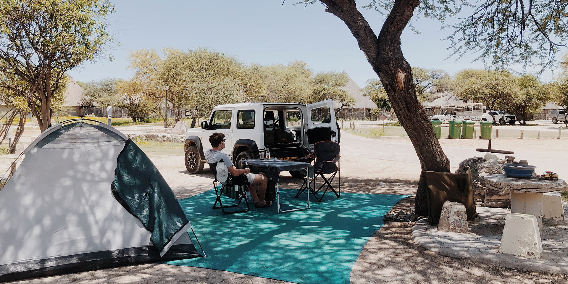 Camping under a tree in Namibia