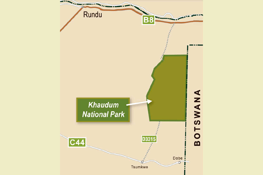 Karte Khaudum Nationalpark
