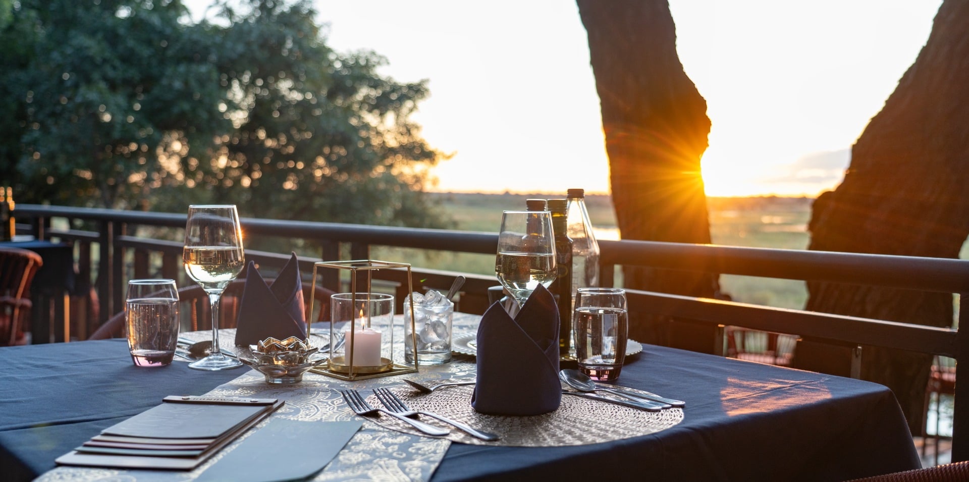 Sunset at Namushasha River Lodge in Namibia