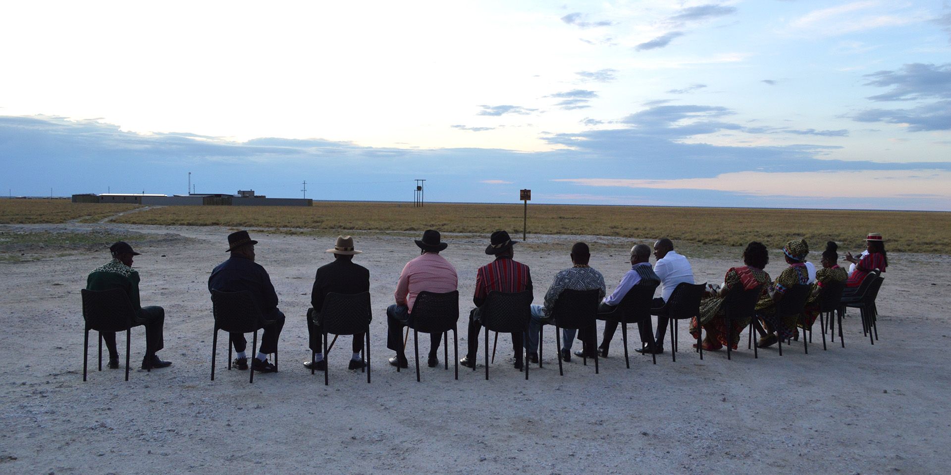 People outside Etosha King Nehale, Namibia