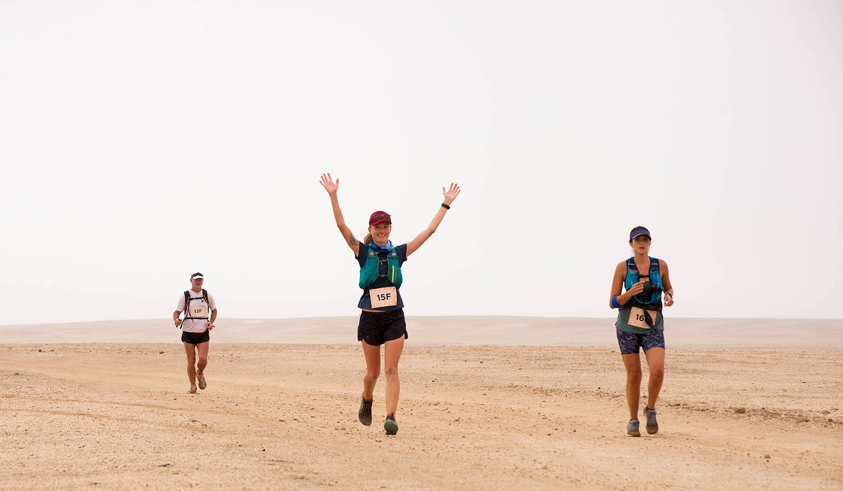 Trail runner in the Namib Desert