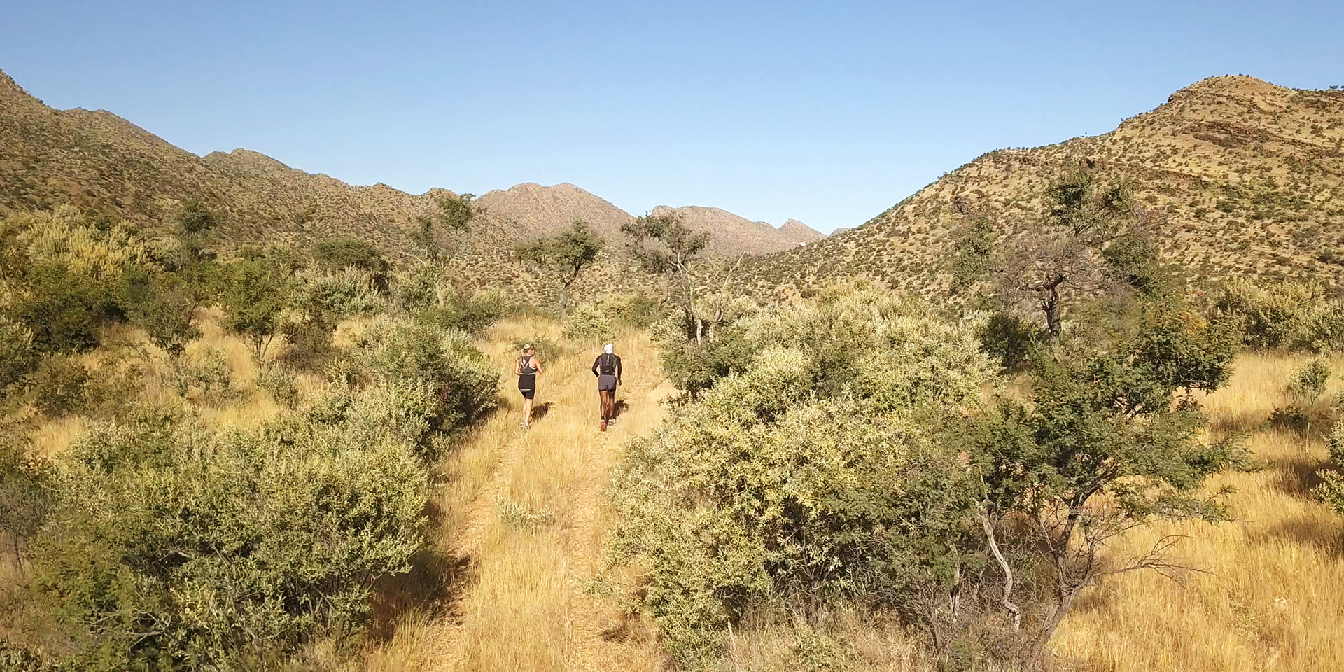 Trail Runners in the Auas Mountains in Namibia