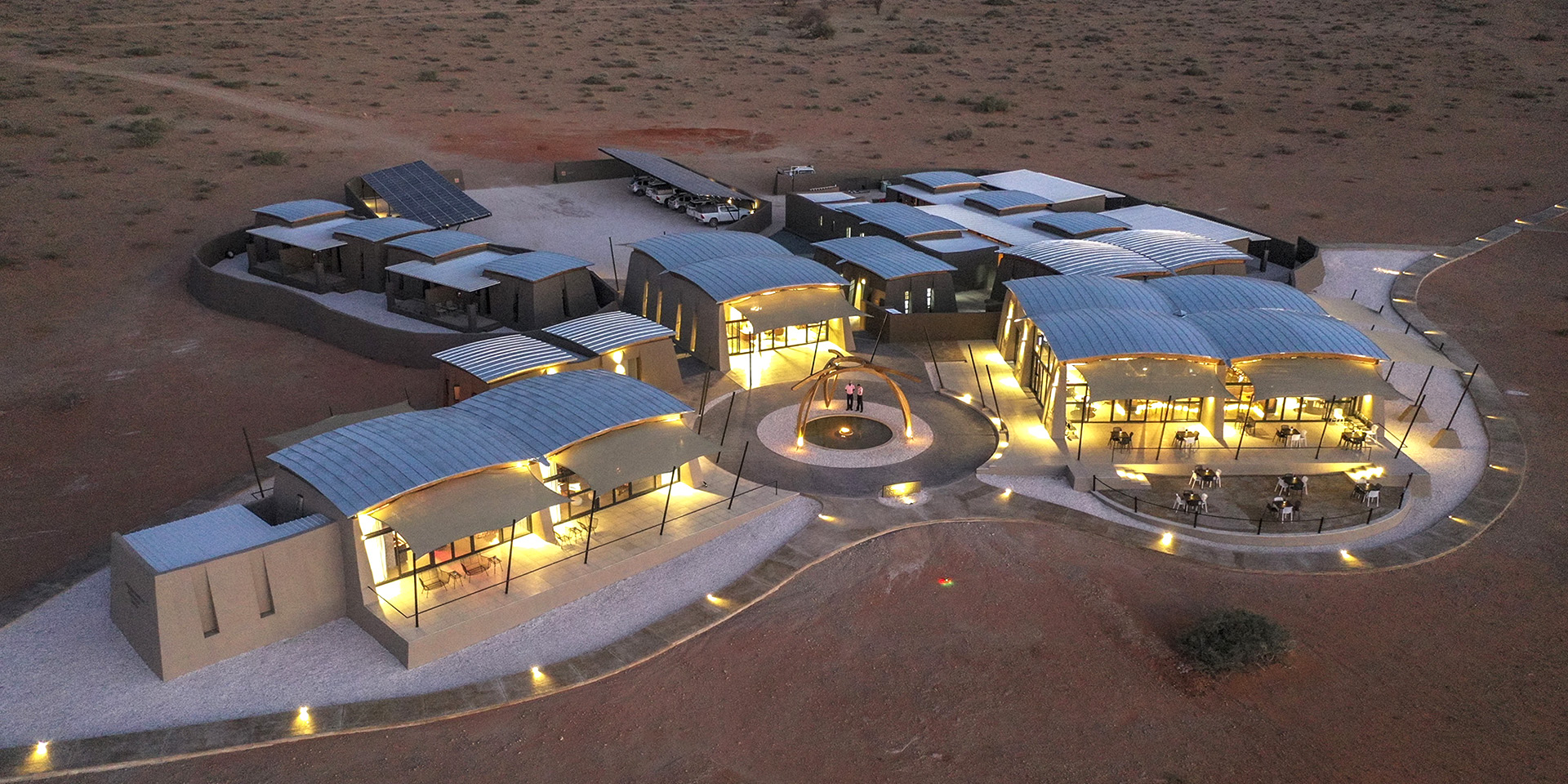 The Desert Grace lodge at sunset, Namib Desert, Namibia