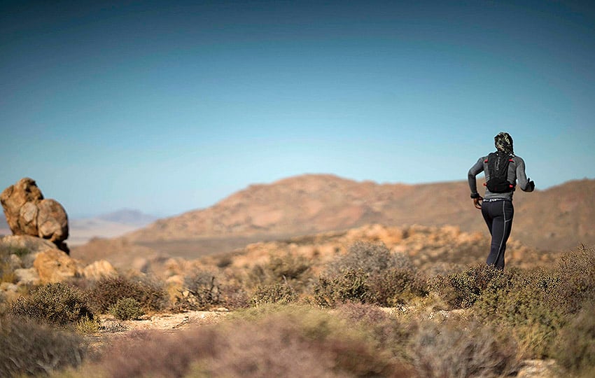Runner in the mountains, Namibia