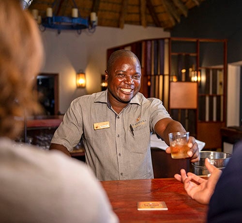 Friendly bar keeper, Namibia