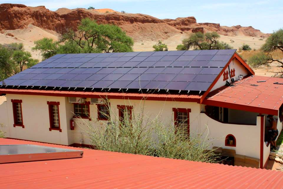 Namib Desert Lodge, roof solar panels, Namibia