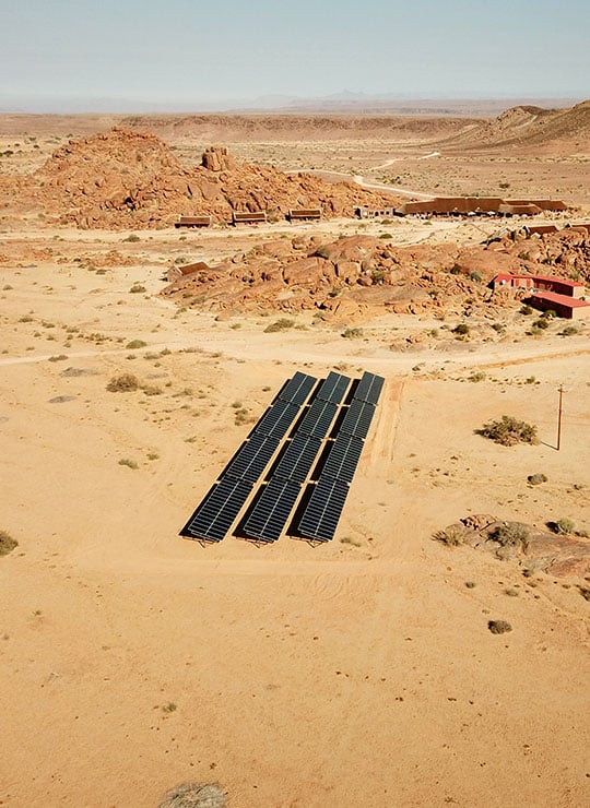 Solarkollektoren beim Canyon Village, Süd Namibia