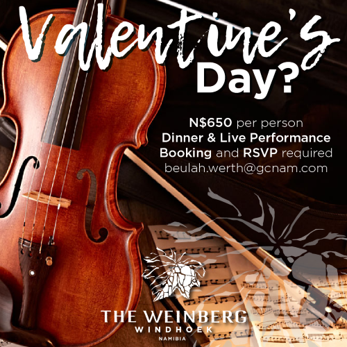 Valentine's advertisement poster, The Weinberg Windhoek, Namibia