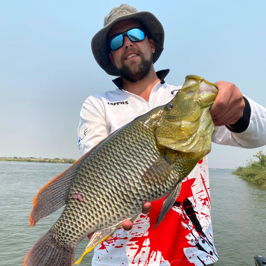 Large nembwe caught on the Zambezi, Namibia