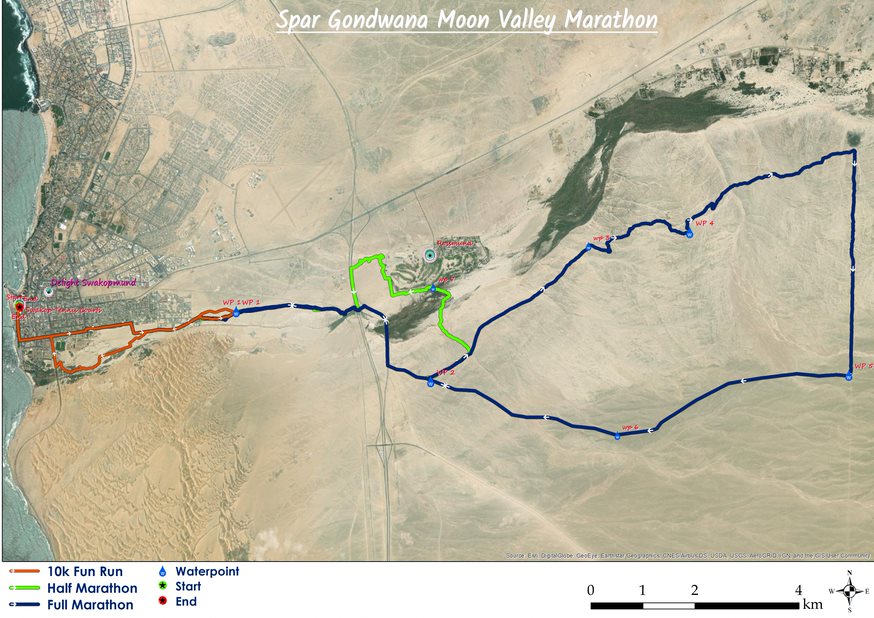 Route Map Moon Valley Marathon, NamibiaSwakopmund All Marathons landing page Update