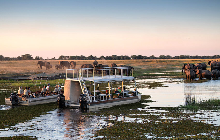 Tourist boat on Chobe River, Namibia