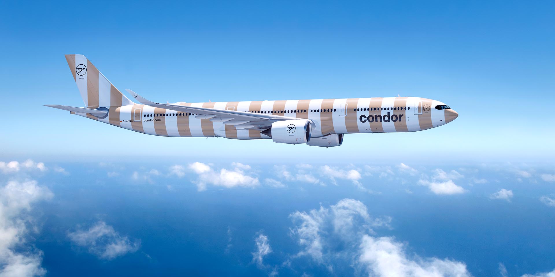 Fliegt ab Ende Juni 2027 dreimal die Woche von Frankfurt nach Windhoek Condor mit Airbus A330neo Foto Condor