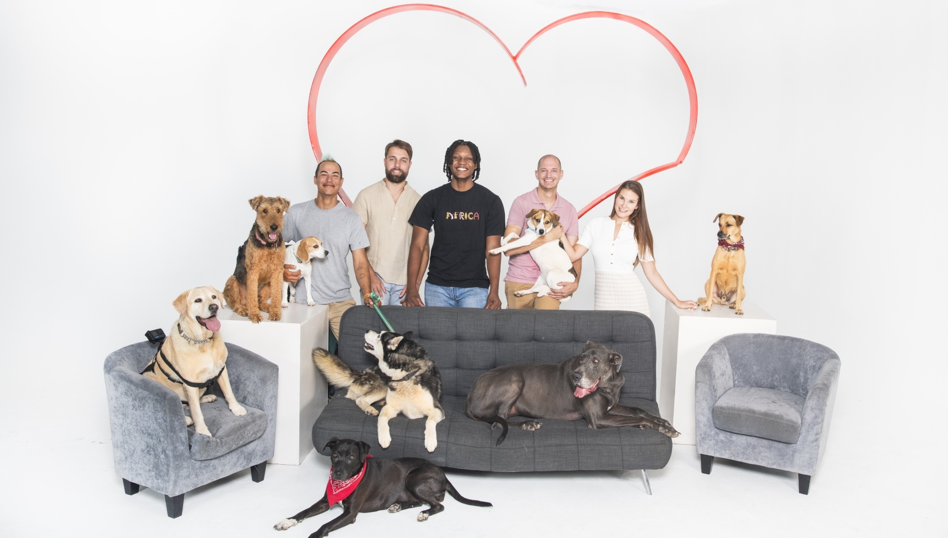 Gondwana Collection's band, The Undivided, with their furry friends, celebrating the I Love My Dog campaign