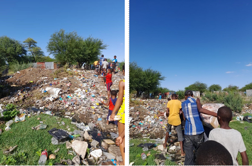 children living on the landfill