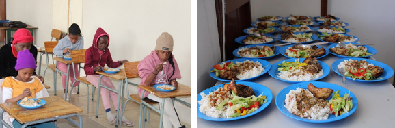 children enjoying a meal