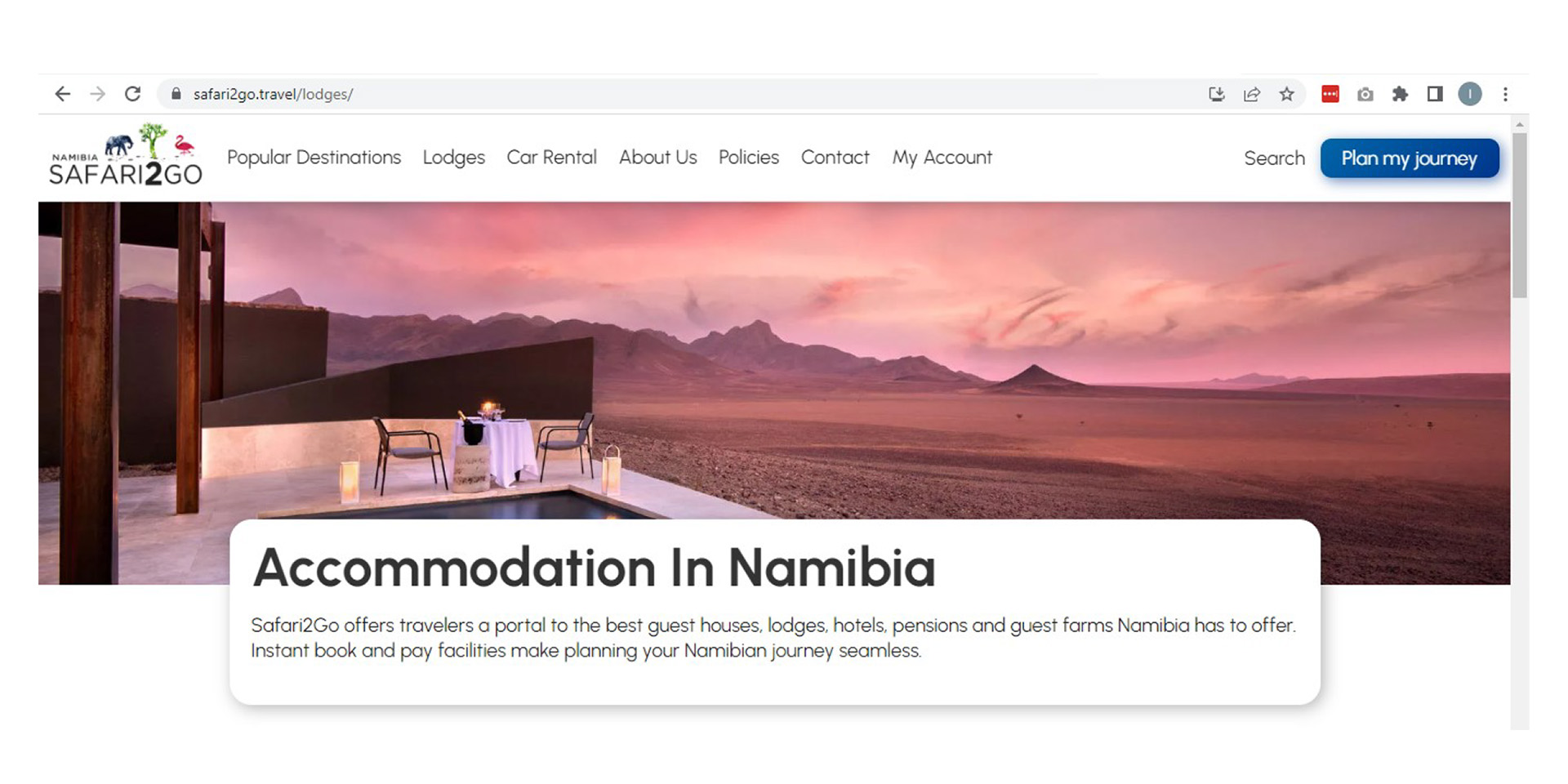 Screenshot, Safari2Go, Namibia